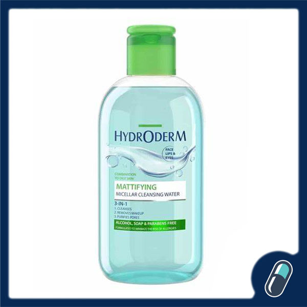 هیدرودرم پاک کننده (میسلار)3در1چشم،لب،صورت مناسب پوست های چرب و جوش دار
