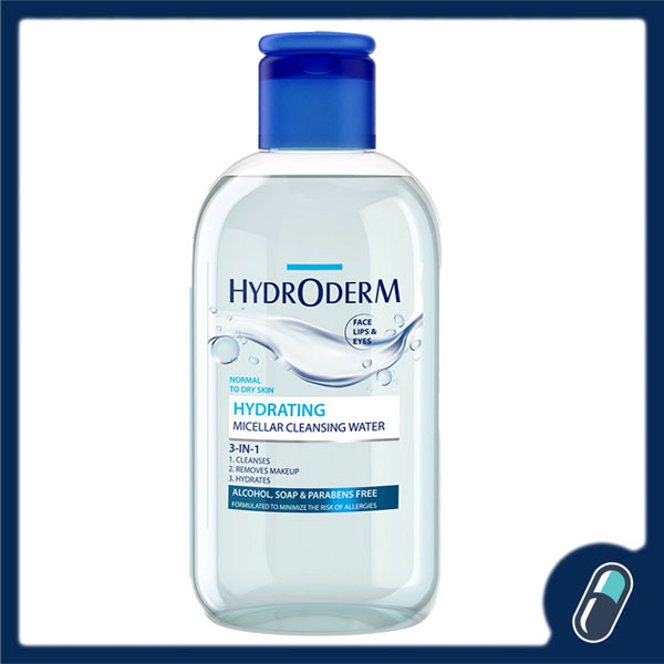 هیدرودرم پاک کننده 3در1چشم،لب و صورت مناسب پوست های خشک و کم آب