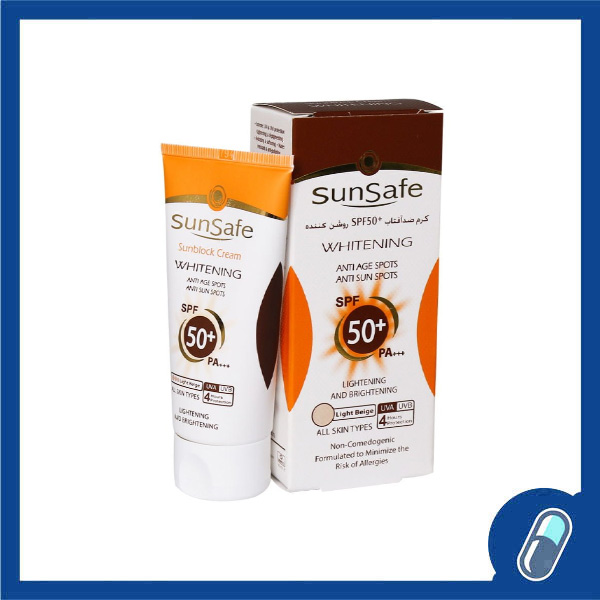 کرم ضد آفتاب SPF50 روشن کننده سان سیف بژ روشن